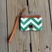 Dooney & Bourke Bags | Dooney & Bourke Chevron Coated Cotton Leather Wristlet Wallet Green White | Color: Green/White | Size: Os