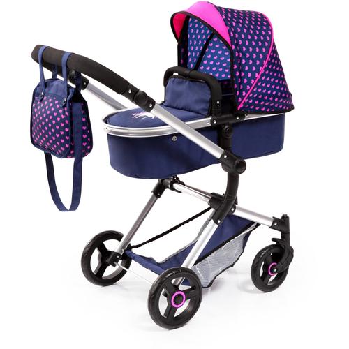 „Kombi-Puppenwagen BAYER „“Vario, Blau/Pink““ Puppenwagen bunt (blau, pink) Kinder Puppenwagen -trage inkl. Wickeltasche“
