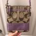 Coach Bags | Coach Purple Signature Crossbody | Color: Purple/Tan | Size: W: 7.25 Inches L: 8.25 Inches