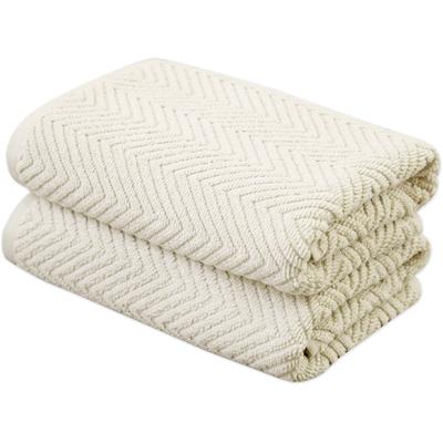 Handtuch Set FRAMSOHN FROTTIER "Ocean Bio", beige (beige, naturweiß, natur), B:50cm L:100cm, Frottier, Baumwolle, Handtücher (Packung), hergestellt in Österreich, mit Kordel, gedrehter Bauschzwirn Image