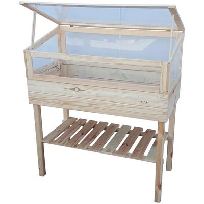 Blumenkasten PROMADINO, beige (natur), B:100cm H:112cm T:50cm, Holz, Pflanzgefäße, Kräuterbeet mit Aufsatz, BxTxH: 100x60x112 cm Image