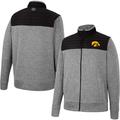 Men's Colosseum Gray/Black Iowa Hawkeyes Putter Herringbone Full-Zip Jacket