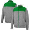 Men's Colosseum Gray/Kelly Green Oregon Ducks Putter Herringbone Full-Zip Jacket