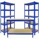 Monster Shop - Monster Racking 2 x Rayonnage T-Rax 90 x 30 x 180 cm Bleu & Etabli de Travail Q-Rax