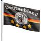 FLAGMASTER® Fahnenmast - mit Fahne, Deutschland, Wappen, 6m, Stabil, Aluminium, Höhenverstellbar,