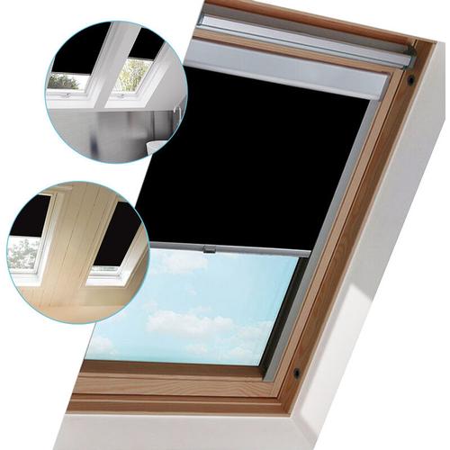 Hengda - Verdunkelungsrollo S08 Schwarz (97.3x116cm) für VELUX Dachfenster / 100%