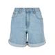 Stoffhose URBAN CLASSICS "Urban Classics Damen" Gr. 29, Normalgrößen, blau (cleanblue bleached) Damen Hosen 5-Pocket-Jeans High-Waist-Hosen