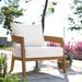 Brisbane Teak Wood Outdoor Patio Armchair by Modway Wood in Gray | 27 H x 35 W x 31.5 D in | Wayfair EEI-5602-NAT-WHI