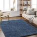 White 84 x 63 x 1.97 in Area Rug - Wade Logan® Amira-Jess Solid Color Machine Woven Area Rug in Blue | 84 H x 63 W x 1.97 D in | Wayfair
