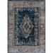 Blue/White Rectangle 1'10" x 3' Area Rug - Bungalow Rose Oriental Machine Woven Round 7'11" Area Rug in Blue Polyester/Polypropylene | Wayfair