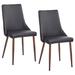 George Oliver Set Of 2 Mid-Century Fabric & Metal Side Chair Faux Leather/Upholstered in Black | 35.75 H x 18 W x 24 D in | Wayfair