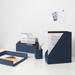 Inbox Zero 4 Piece Desk Organization Kit, Gray & Dots in Blue | 4.1 H x 9.8 W x 12 D in | Wayfair A1B09E16C0424981A5002FE8D4D148A5