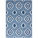 Blue/Ivory Rectangle 5'3" x 7'6" Area Rug - George Oliver Square Geometric Power Loomed Area Rug in 91.2 x 63.6 x 1.2 in blue/navy/white | Wayfair