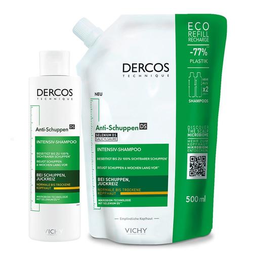 Vichy Dercos Anti-Schuppen Shampoo trock.Kopfhaut + Nachfüllung 200+500 ml