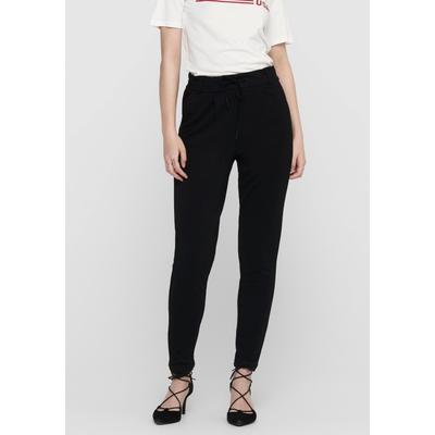 Jogger Pants ONLY "ONLPOPTRASH LIFE EASY COL PANT PNT NOOS", Damen, Gr. S (36), Länge 32, schwarz, Milano Rib, Obermaterial: 63% Viskose (LENZING ECOVERO), 32% Nylon, 5% Elasthan, casual, gerade, unten schmal, Hosen, Topseller Image