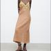 Zara Dresses | New Embroidered Linen Zara Dress Size Small | Color: Tan | Size: S