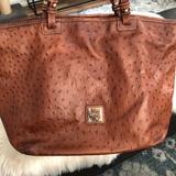 Dooney & Bourke Bags | Dooney And Bourke Brown Ostrich Leather Multi Pocket Tote Bag Purse Handbag | Color: Brown | Size: Os