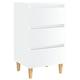 Susany Bed Cabinet Bedside Cabinet Nightstand Bedside Tables Bed Side Table 3 Drawer Bedside Cabinet with Solid Wood Legs High Gloss White 40x35x69 cm