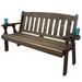 Amish Casual Heavy Duty Wooden Garden Outdoor Bench Wood/Natural Hardwoods in Brown/Green/White | 36.5 H x 50.5 W x 27 D in | Wayfair CAF-018-12