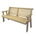 Amish Casual Heavy Duty Roll Back Treated Wooden Garden Outdoor Bench Wood/Natural Hardwoods in Brown/Green/White | 34 H x 50.5 W x 27 D in | Wayfair