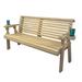 Amish Casual Heavy Duty Roll Back Treated Wooden Garden Outdoor Bench Wood/Natural Hardwoods in Brown/Green/White | 34 H x 62.75 W x 27 D in | Wayfair
