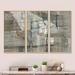 Design Art Silver & Beige Abstract Waterpainting - Modern & Contemporary Framed Canvas Wall Art Set Of 3 Canvas, in Gray | Wayfair FL31038-3PS-MA