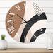 East Urban Home Abstract Shapes in Terracotta & Ivory Shapes III - Modern wall clock Metal in Black/Brown | 16 H x 16 W x 1 D in | Wayfair