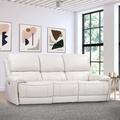 Wade Logan® Bayan 89" Leather Match Pillow top Arm Reclining Sofa Genuine Leather in White | 42 H x 87 W x 41 D in | Wayfair
