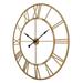 Red Barrel Studio® Oversized Roman 43.5" Wall Clock Metal in Yellow | 43.5 H x 43.5 W x 2.36 D in | Wayfair 7CF6D28F08444D6C81843856AC30FBAA