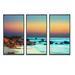 Rosecliff Heights Sunset Over Blue Sky - 3 Piece Floater Frame Photograph on Canvas Canvas, Wood in White | 20 H x 36 W x 1 D in | Wayfair