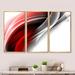 Orren Ellis 3D Pink Silver Vertical Lines - Abstract Framed Canvas Wall Art Set Of 3 Metal in Black/Pink | 32 H x 48 W x 1 D in | Wayfair