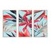 Bayou Breeze Tropical Vintage Flowers V - 3 Piece Painting on Canvas Canvas, Wood in White | 28 H x 36 W x 1 D in | Wayfair