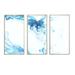 Wrought Studio™ Blue Wave Liquid Art On White I - Modern Framed Canvas Wall Art Set Of 3 Canvas, Wood in Blue/White | 20 H x 36 W in | Wayfair