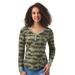 K Jordan Waffle Knit Henley (Size 4X) Sage/Olive/Tie Dye, Cotton,Polyester