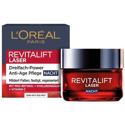 L’Oréal Paris Revitalift Laser X3 Dreifach-Power Anti-Age Nachtpflege mit Pro-Retinol + Hyaluronsäure Vitamin C Anti-Aging Pflege 50 ml Image