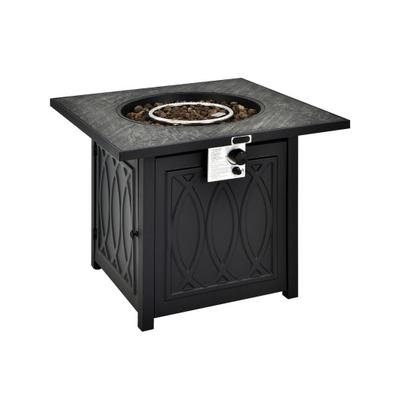 Costway 32 Inch Propane Fire Pit Table Square Tabl...