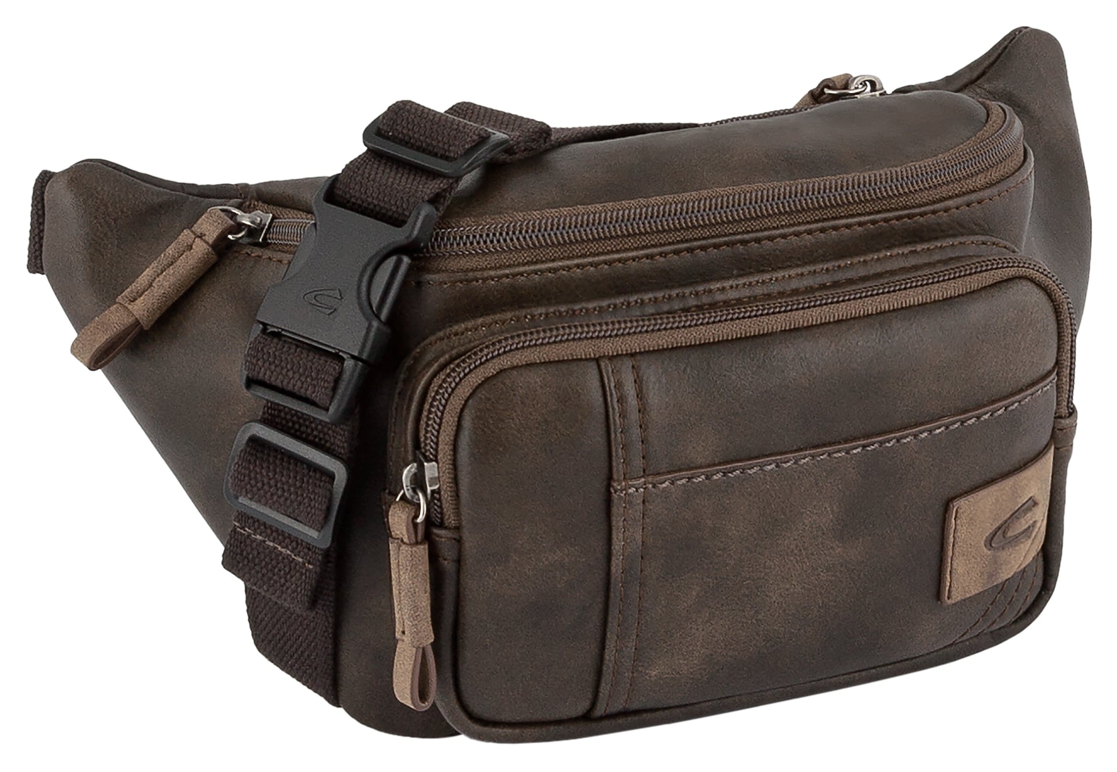 Bauchtasche CAMEL ACTIVE "Laos", Damen, Gr. B/H/T: 29cm x 16cm x 11cm, braun (braun2), Polyurethan, Polyurethan (PU), Retro, beschichtet, kontrastfarbene Details, leichte Abriebeffekte, Taschen, funktionaler Begleiter mit sportlichen Details ideal... Image