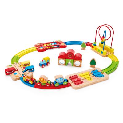 Spielzeug-Eisenbahn HAPE "Regenbogen-Puzzle Eisenbahnset" Spielzeugfahrzeuge bunt Kinder Ab 18 Monaten