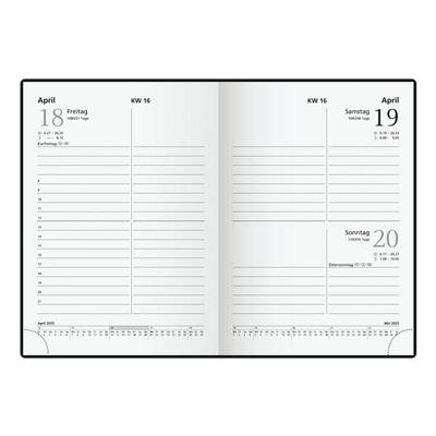 Taschenkalender 2025 A6, 1 Seite = 1 Tag schwarz, Glocken, 10x14x1.4 cm