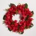 SAFAVIEH Faux 24 Inch Amaryllis & Magnolia Leaf Wreath - Red/Green - 24" W x 24" D x 7" H