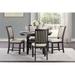 Wooden Side Chairs 2pcs Set Beige Color Textured Fabric Upholstered Dining Chairs