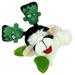 Lamb Chop with Frankenstein Head Band Dog Toy, Small, Cream / Green