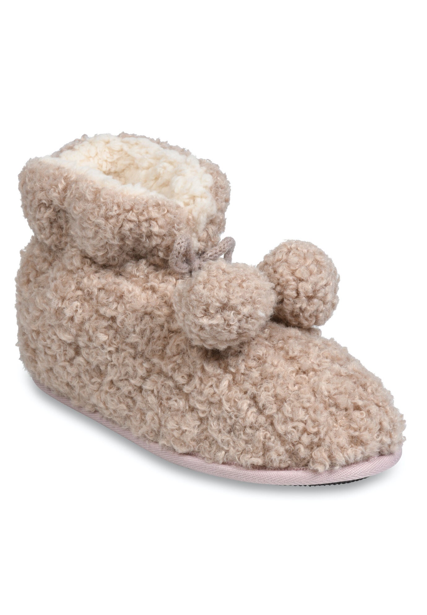 Women's Quilted Teddy Bear Slipper Boot With Poms Slippers by GaaHuu in Cocoa (Size L(9/10))