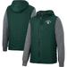 Men's Colosseum Green Michigan State Spartans Course Herringbone Full-Zip Hoodie