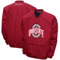 Men's Franchise Club Scarlet Ohio State Buckeyes Big Logo Windshell V-Neck Pullover Jacket