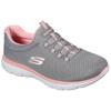 Slip-On Sneaker SKECHERS "SUMMITS", Damen, Gr. 38, grau (grau, rosa), Textil, sportlich, Schuhe, Freizeitschuh, Komfortschuh mit stoßdämpfender Zwischensohle