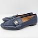 Kate Spade Shoes | Kate Spade Size 7 B Navy Blue Leather Catroux Loafers Flats With Gold Hardware | Color: Blue | Size: 7