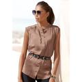 Satinbluse LASCANA Gr. 36, braun (toffee) Damen Blusen Satinblusen