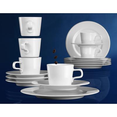 Kaffeeservice SELTMANN WEIDEN "Geschirr-Set, Service No Limits", weiß, 18 tlg., Porzellan, Geschirr-Sets, Tassen, Teller, Untertassen, Made in Germany, 18 Teile, für 6 Personen Image