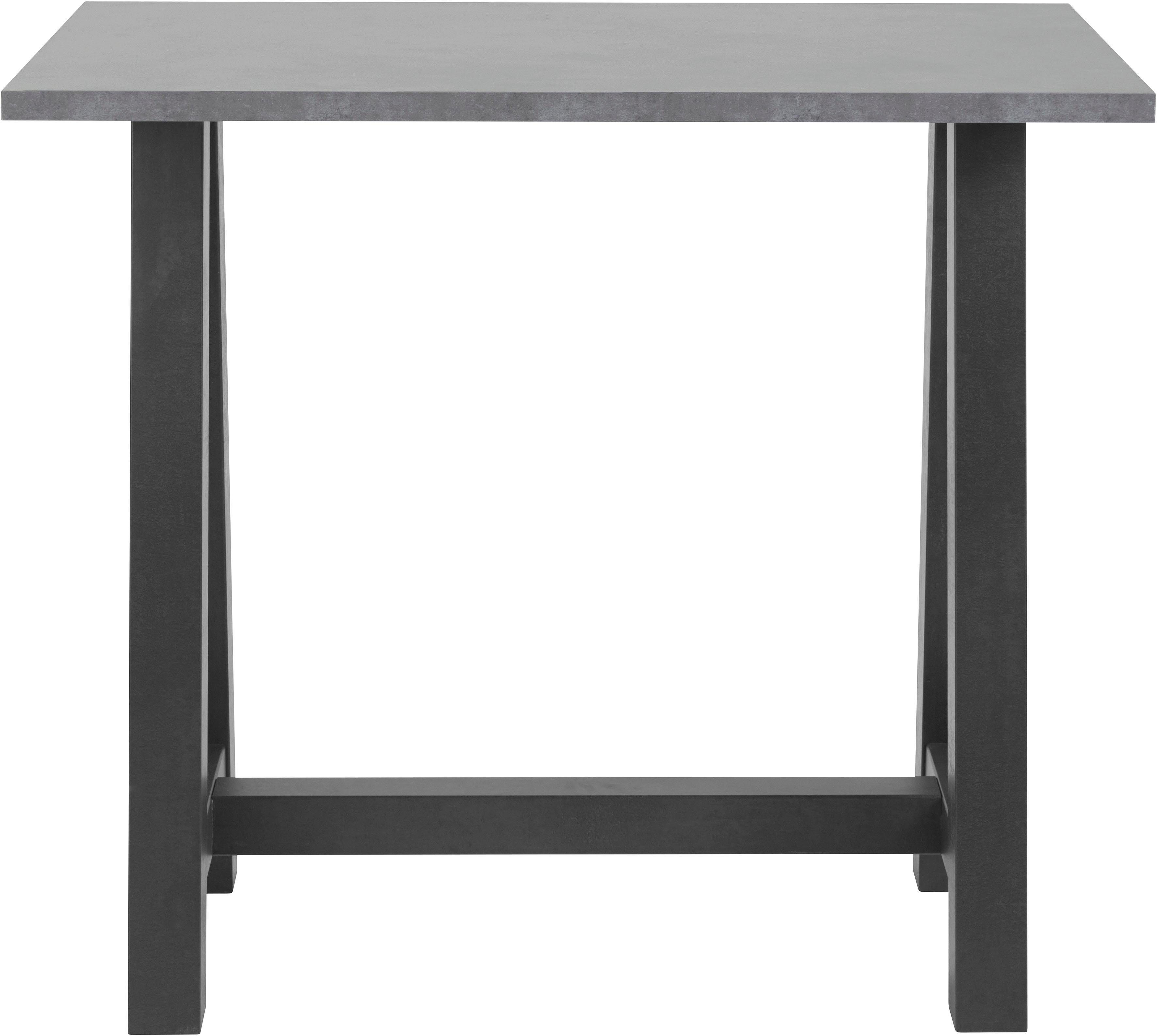 Bartisch MÄUSBACHER, schwarz (schwarzstahl, graphitfarben, schwarzstahl), B:120cm H:105cm T:70cm, Tische, Bartisch, Gestell in A-Form (Breite 120, 140 oder 160 cm)